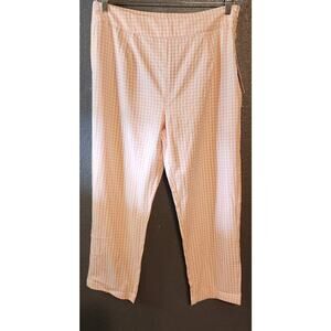 CYRUS Pink and White Gingham Plaid High Rise Cropped Pants Size 10